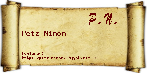 Petz Ninon névjegykártya